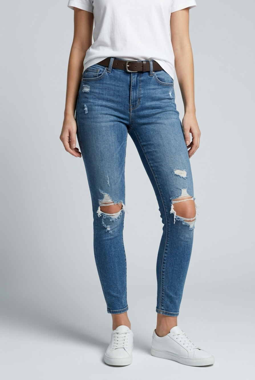 Good American Good Legs Crop High Rise Distressed Skinny Jeans Size 8/29